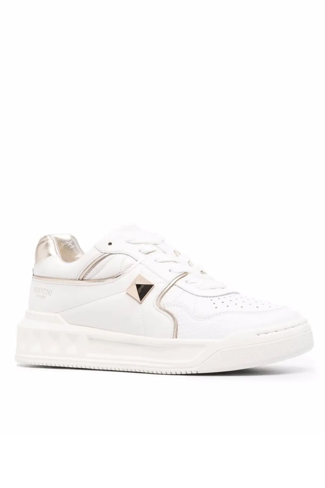 Valentino Garavani One Stud XL leather sneakers White gold