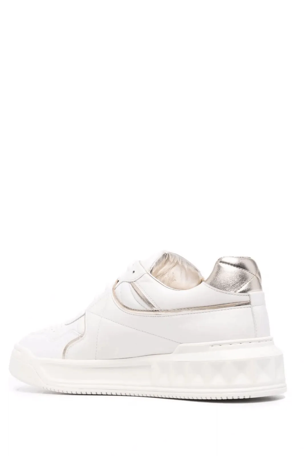 Valentino Garavani One Stud XL leather sneakers White gold