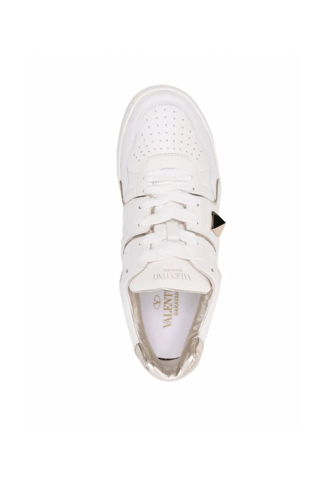 Valentino Garavani One Stud XL leather sneakers White gold