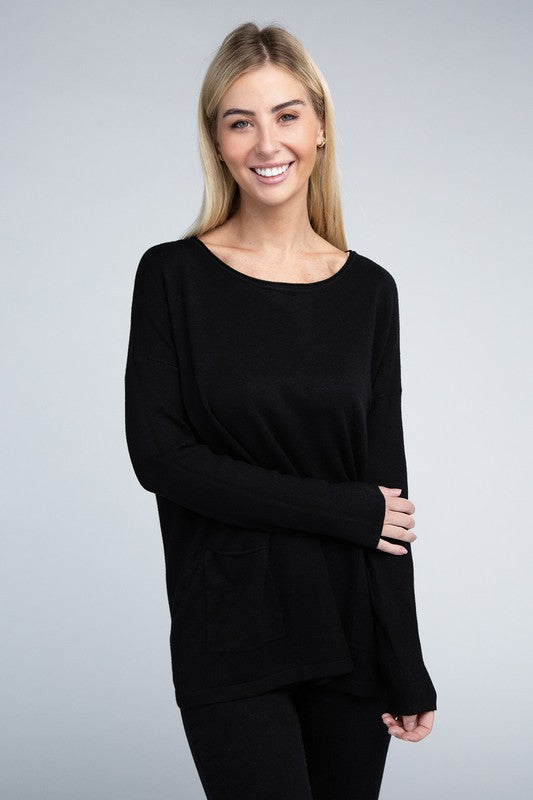 Viscose Front Pockets Sweater