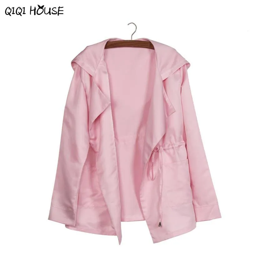 Windbreaker Women Pink Loose Hoodies Long Sleeve Coats Freah Color Autumn Blouse Coats Manteaux Femme#C905 SM6