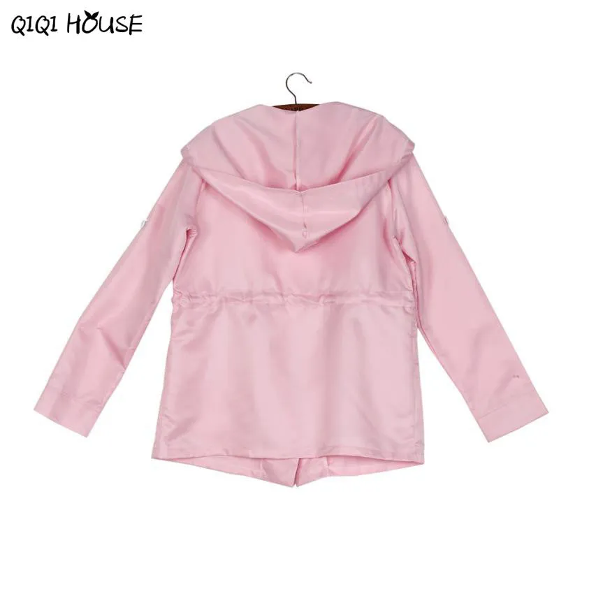 Windbreaker Women Pink Loose Hoodies Long Sleeve Coats Freah Color Autumn Blouse Coats Manteaux Femme#C905 SM6