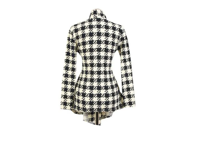 Women Coat Womens Houndstooth Pattern Thin Long Sleeve Cardigan Jacket Coat Outwear Tops