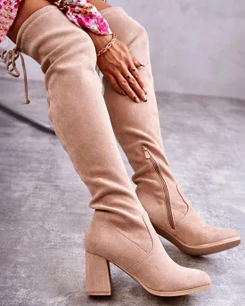 Women's Elegant Simple Zipper Chunky Heel Boots