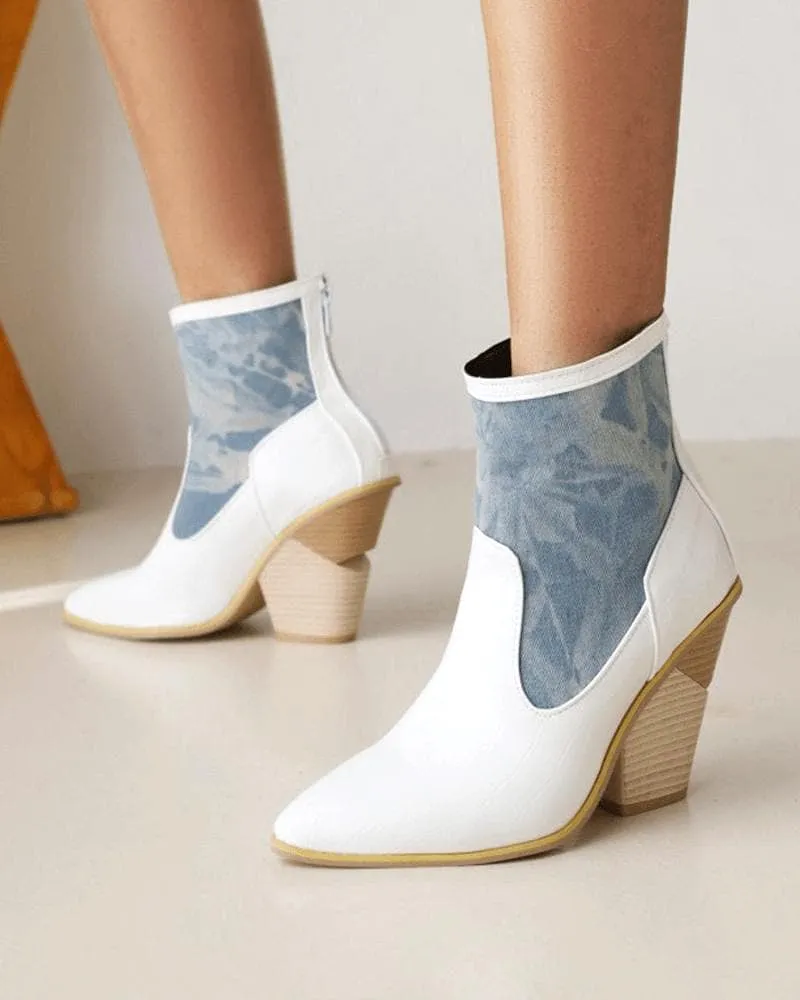 Women's Fashion Split Joint Zipper Boots