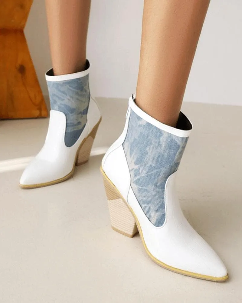 Women's Fashion Split Joint Zipper Boots