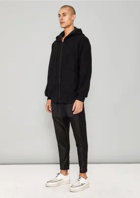 WOOL BLEND HOODIE - Black