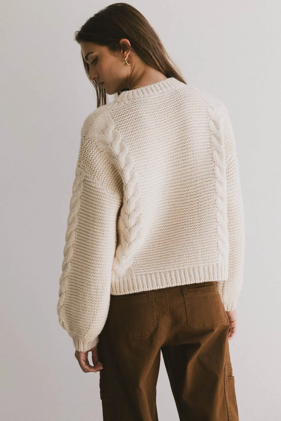 Zaidee Knit Sweater in Beige